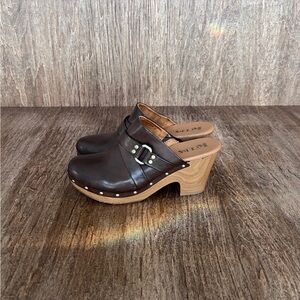 Korks Brown Clog Mules - Women